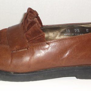 Glacee" Cognac/Suede leather Loafers 7.5